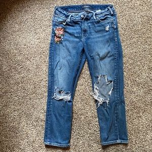 Silver distressed crop Jean MAZY SIZE 31